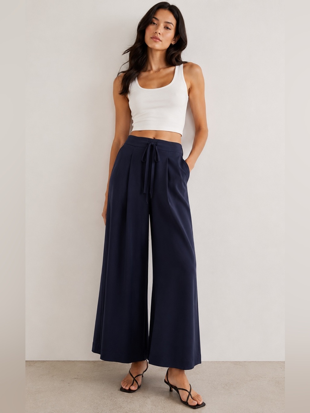 Wilfred Navy High-Waisted Culottes — Size 4